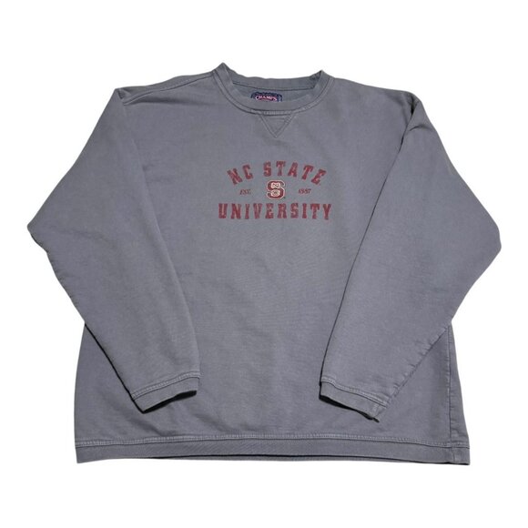 2000s Champs‎ Sports NC State University Gray Crewneck Sweatshirt Adult Large - Picture 1 of 5